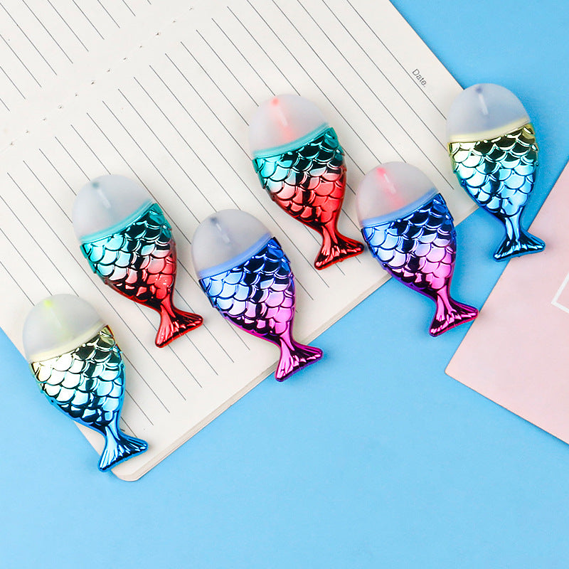 Wholesale Plastic Mermaid Plating Gradient Colorful Highlighter